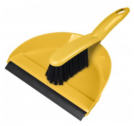 Комплект щётка-сметка Good с совком с кромкой (ярко-жёлтый)